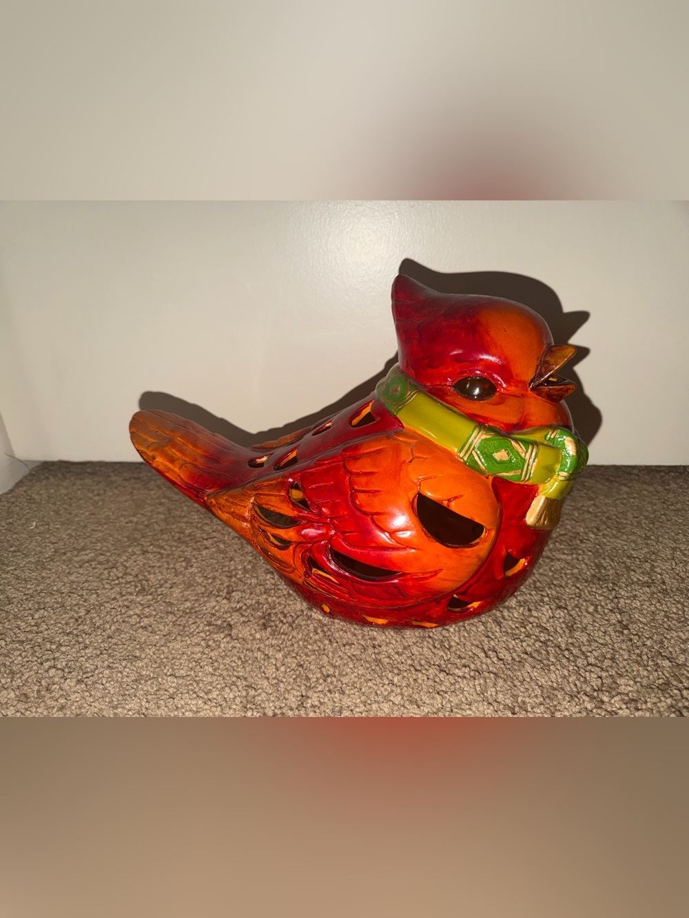 Ceramic Cardinal Accent Lamp/Tealight